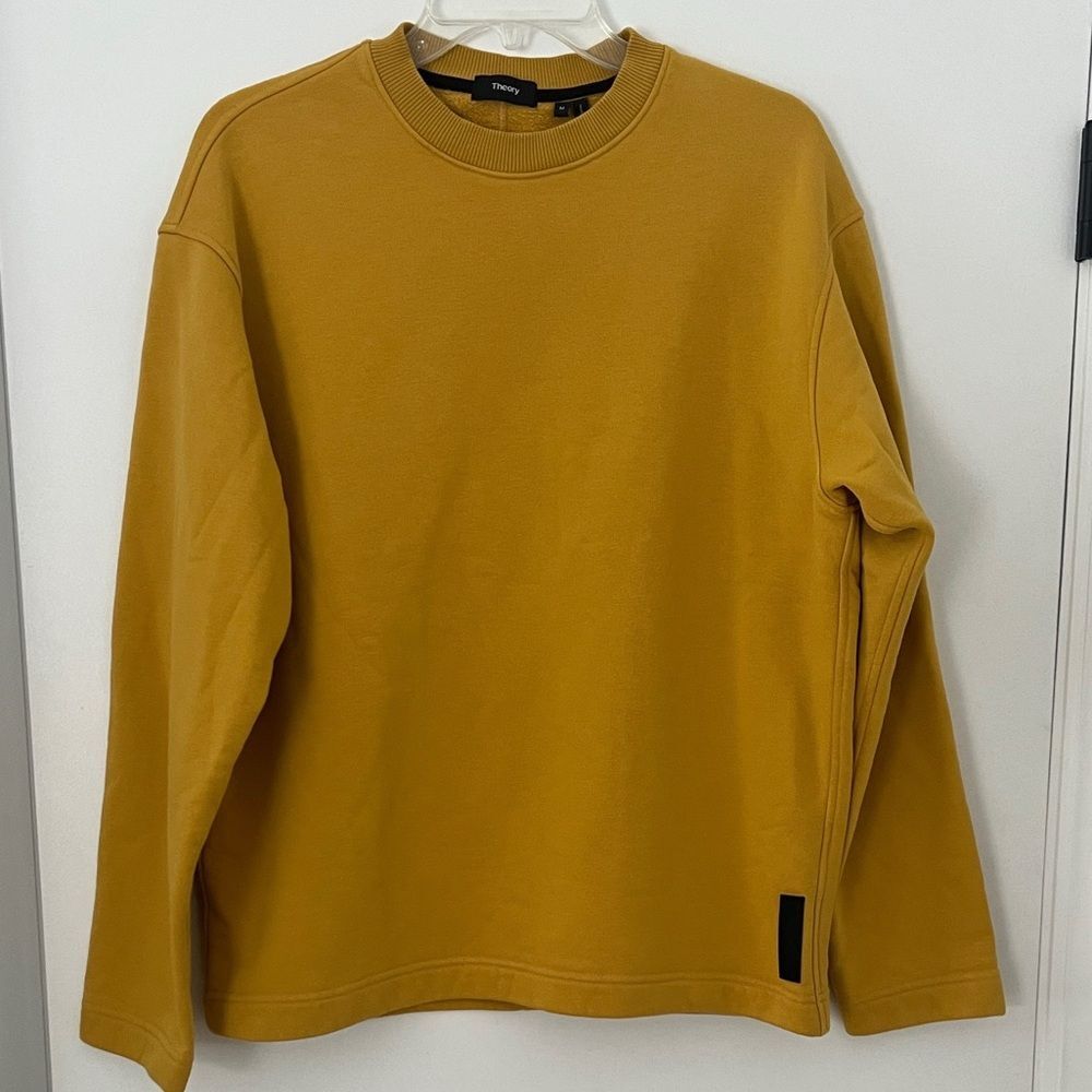 Theory Oversized Mustard Yellow Crew neck Sweatshirt